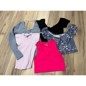 5 pcs Crop Tops Bundle Size Medium Garage Seamless Tank Francesca's Aeropostale
